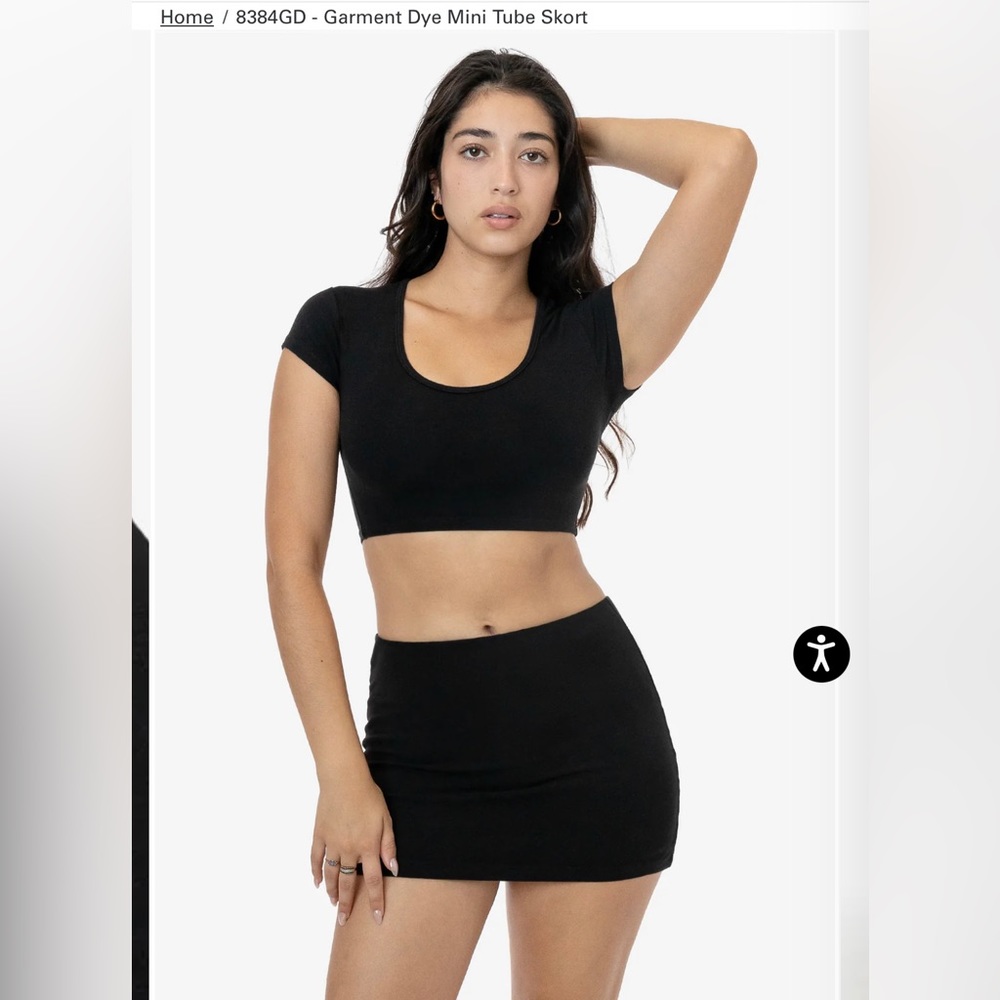 New Los Angeles Apparel Black Mini Skort size small